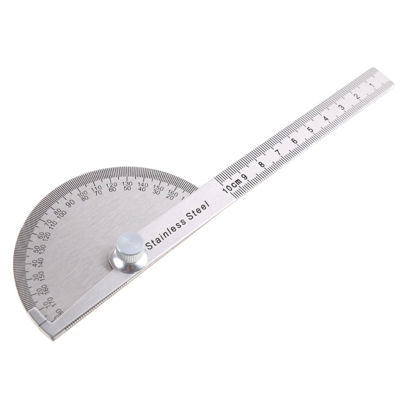 

G5AB Stainless Steel 180 degree Protractor Angle Finder Arm Rotary Measuring Ruler