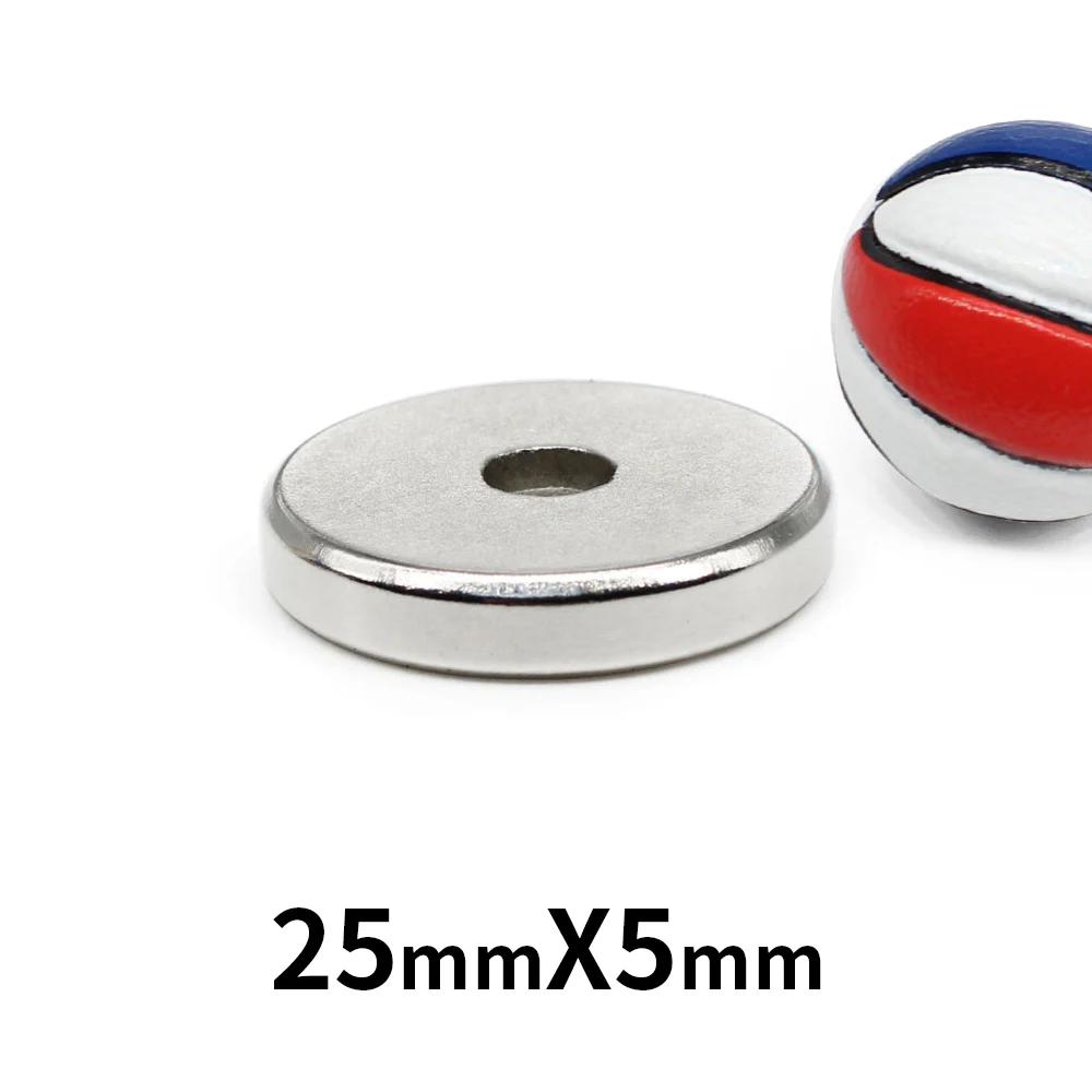 

2/5/10/15/20PCS 25x5-5 Disc Permanent NdFeB Magnets Strong 25*5 mm Hole 5mm Round Countersunk Rare Earth Magnet 25X5-5mm 25*5-5