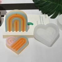 u shaped heart shaped candle silicone mold for resin creative striped arched door candle mold diy aromatherapy gypsum resin mold