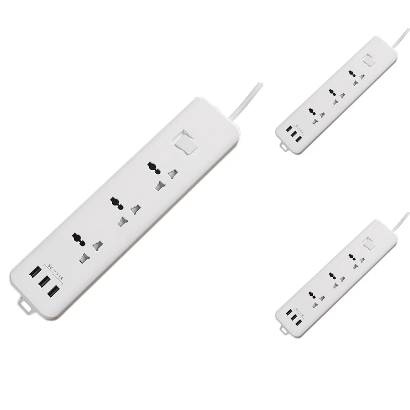 

Умный удлинитель с защитой от перенапряжения, 3 розетки, 3 USB-порта