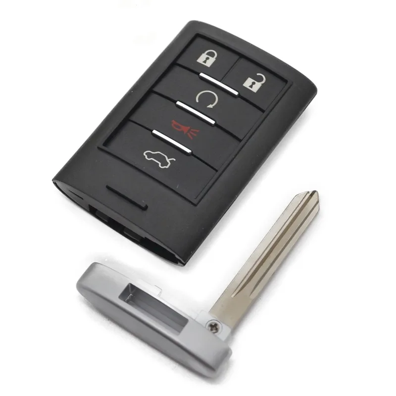 

5button car key shell for Cadillac CTS XTS DTS ATS Escalade keyless entry remote key fob case replacement