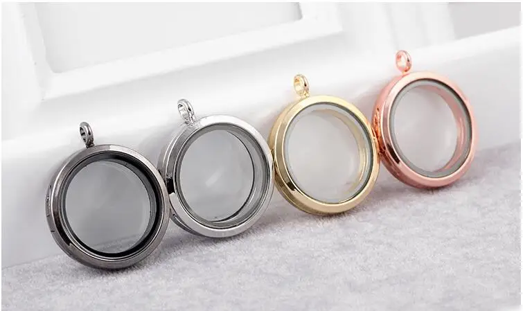 1 шт., Модный позолоченный цинковый сплав, Гладкий Круглый Стеклянный diy каркас, винтажный плавающий медальон, открытое ожерелье, кулон, около 30x37мм