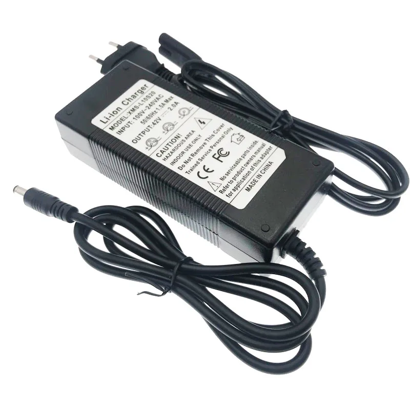 

18650 Battery Charger 36V Battery Charger Output 42V 2A Charger Input 100-240 VAC Lithium Li-ion Charger for 10S Electric Bike