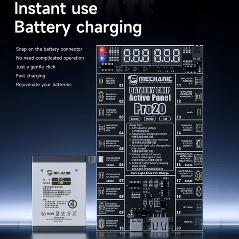 Универсальный активатор аккумулятора Mechanic Pro 20 для телефонов 400+ Android, стабилизатор заряда и напряжения в один клик с защитным отсеком