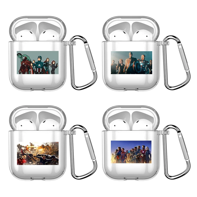 

Marvel Fashion Art Silicon Case For Apple Airpods 1 or 2 Shockproof Cover For AirPods 3 Pro Pro2 Transparent Earphone protective