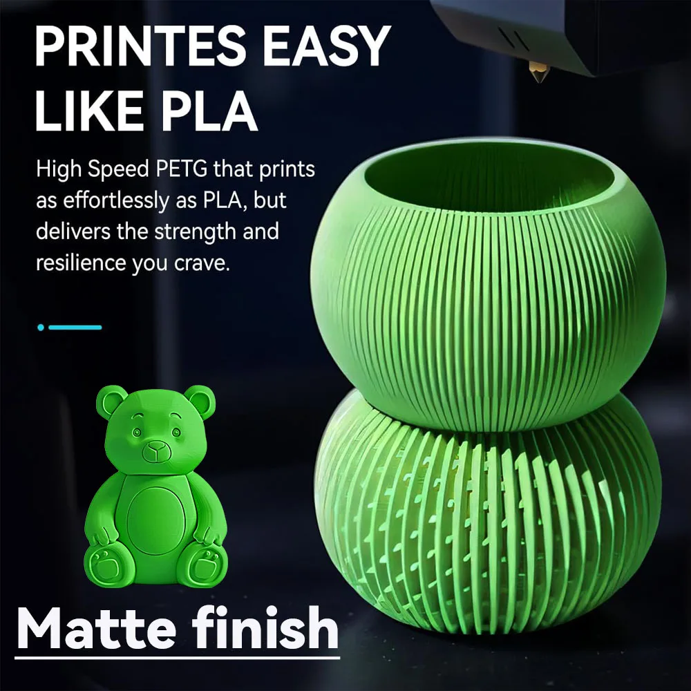 Фото JAYO Высокоскоростная матовая нить PLA/HS Matte PETG 3D Filament 1,75 мм 600 мм/с Диапазон печати Высокопроизводительная скоростная нить PETG для 3D-принтера №4