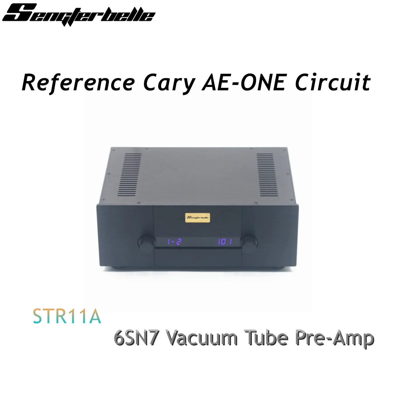 Фото Аудиопредусилитель STR11A Reference Cary AE-ONE с ламповым усилителем 6SN7, дистанционным управлением, 4 входами и 2 выходами RCA. №1