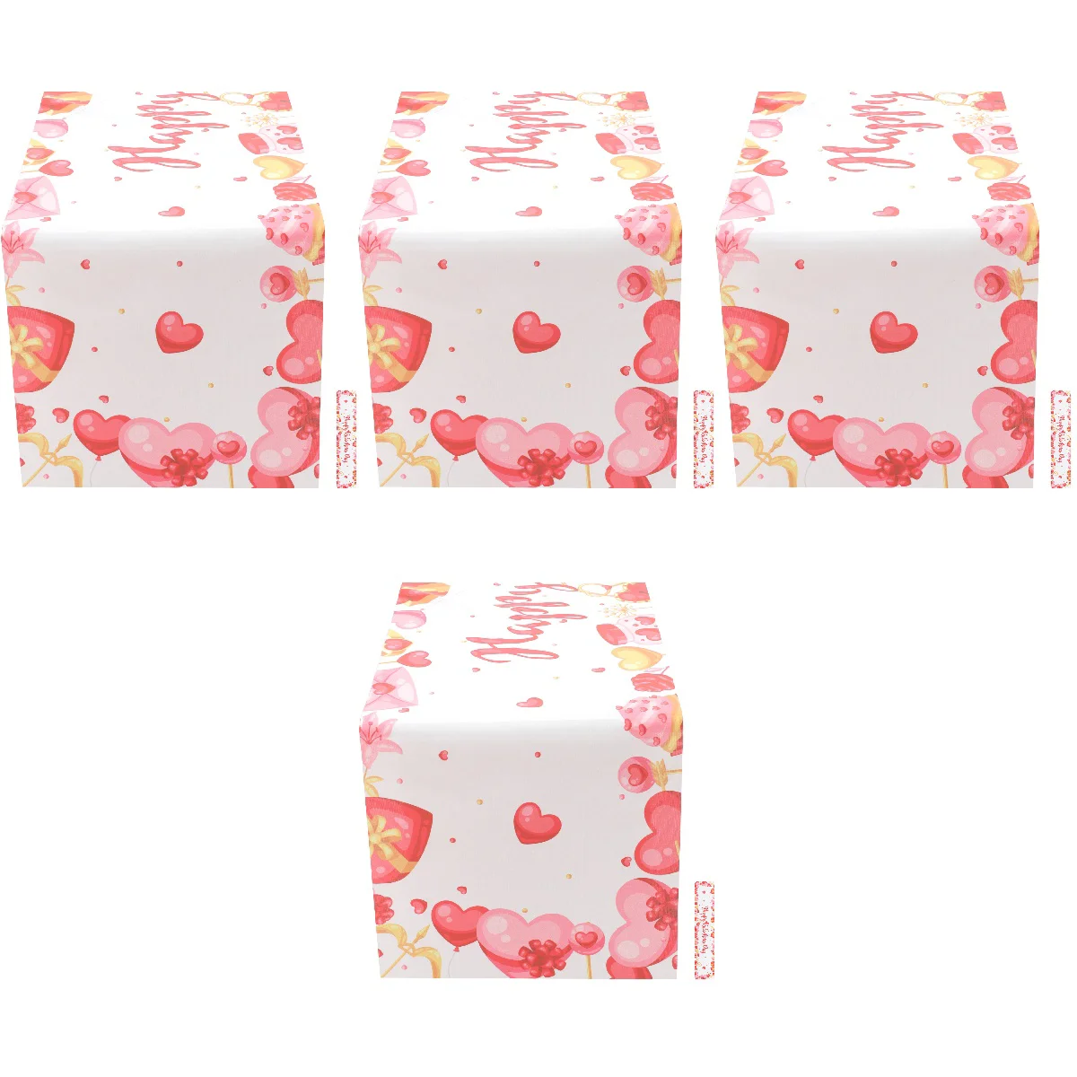 

4pcs Valentine's Day Table Cover Dinner Table Decoration Household Table Runner