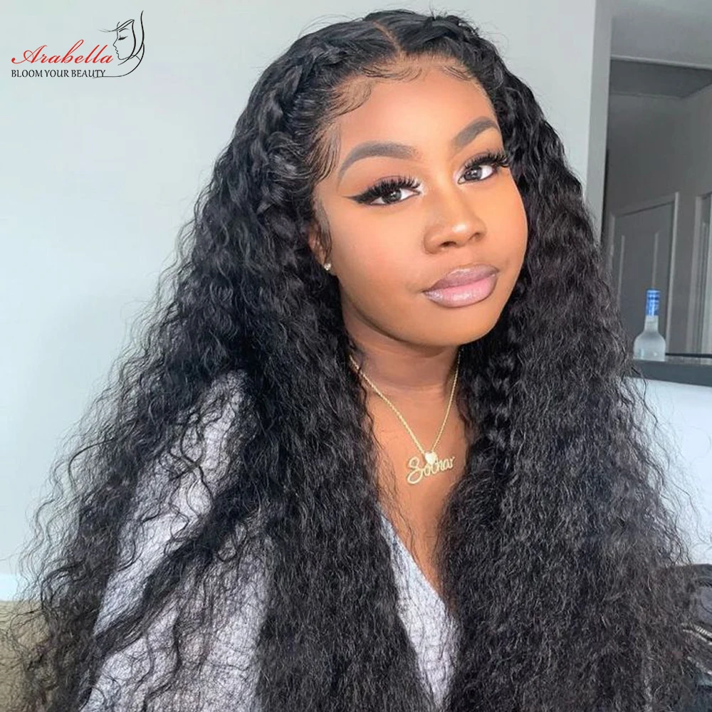 13x4 Water Wave Lace Front Wig Transparent Lace Wig For Black Women Pre Plucked Bleached Knots Arabella Remy Hair Glueless Wig