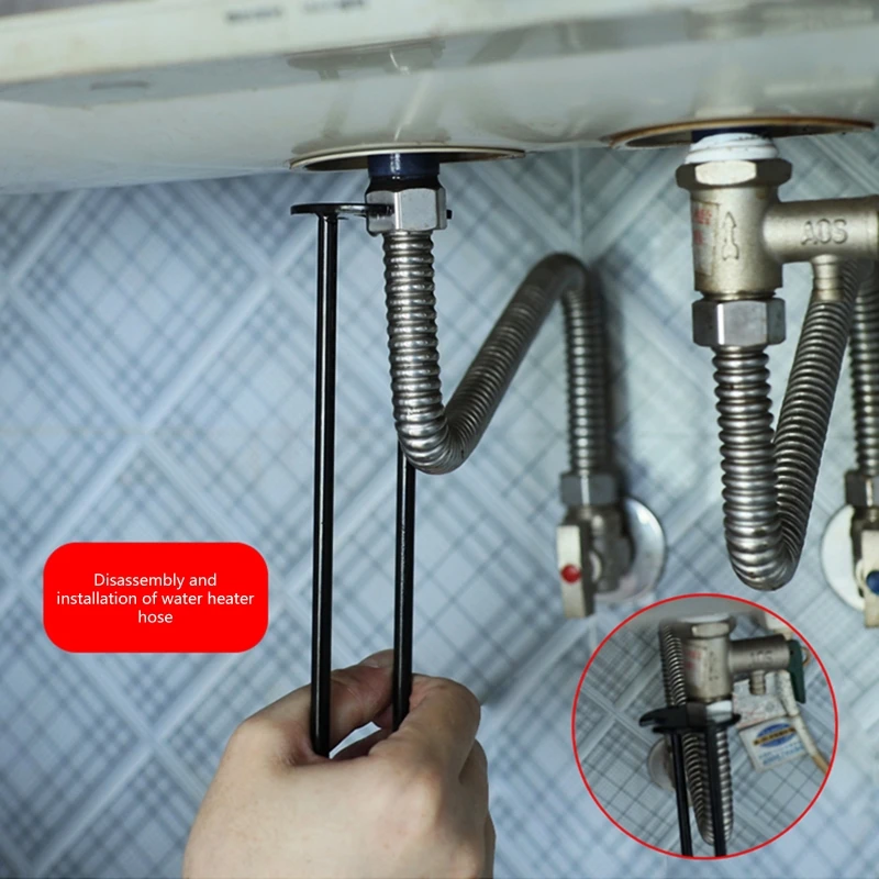 

Flume Sink Wrench Portable Sink Repair Wrench Hexagon Wrench for Most Faucet Nut Dropship