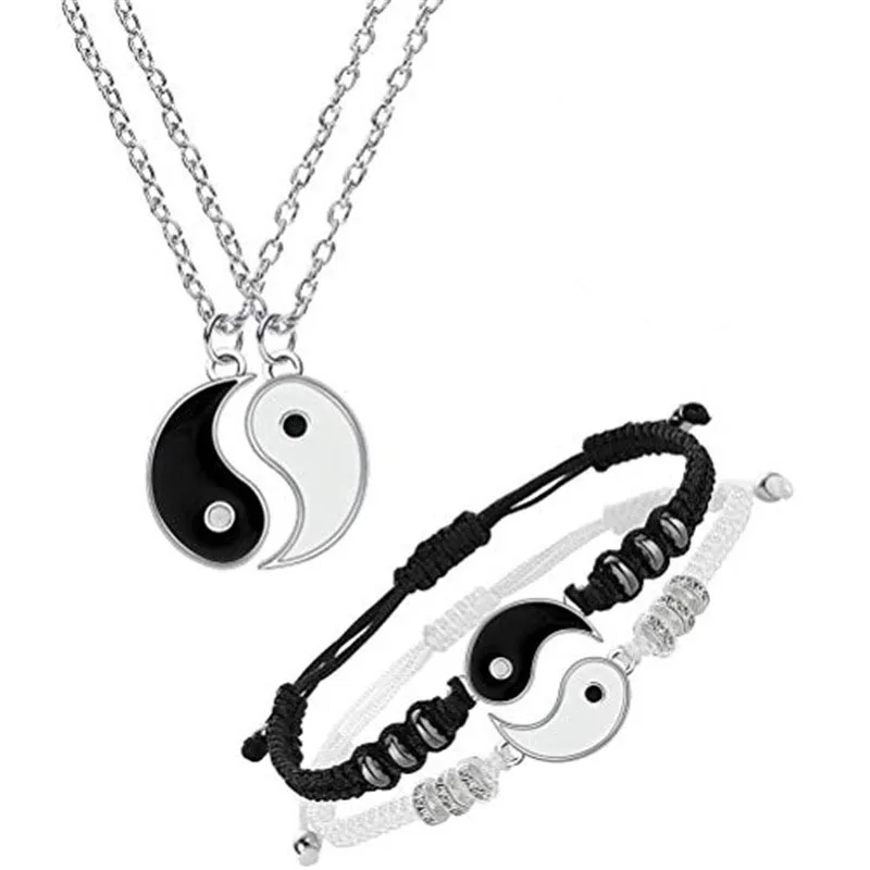 Парные ожерелья BBF ожерелье для женщин и мужчин Инь Янь парные Подвески Best Friend