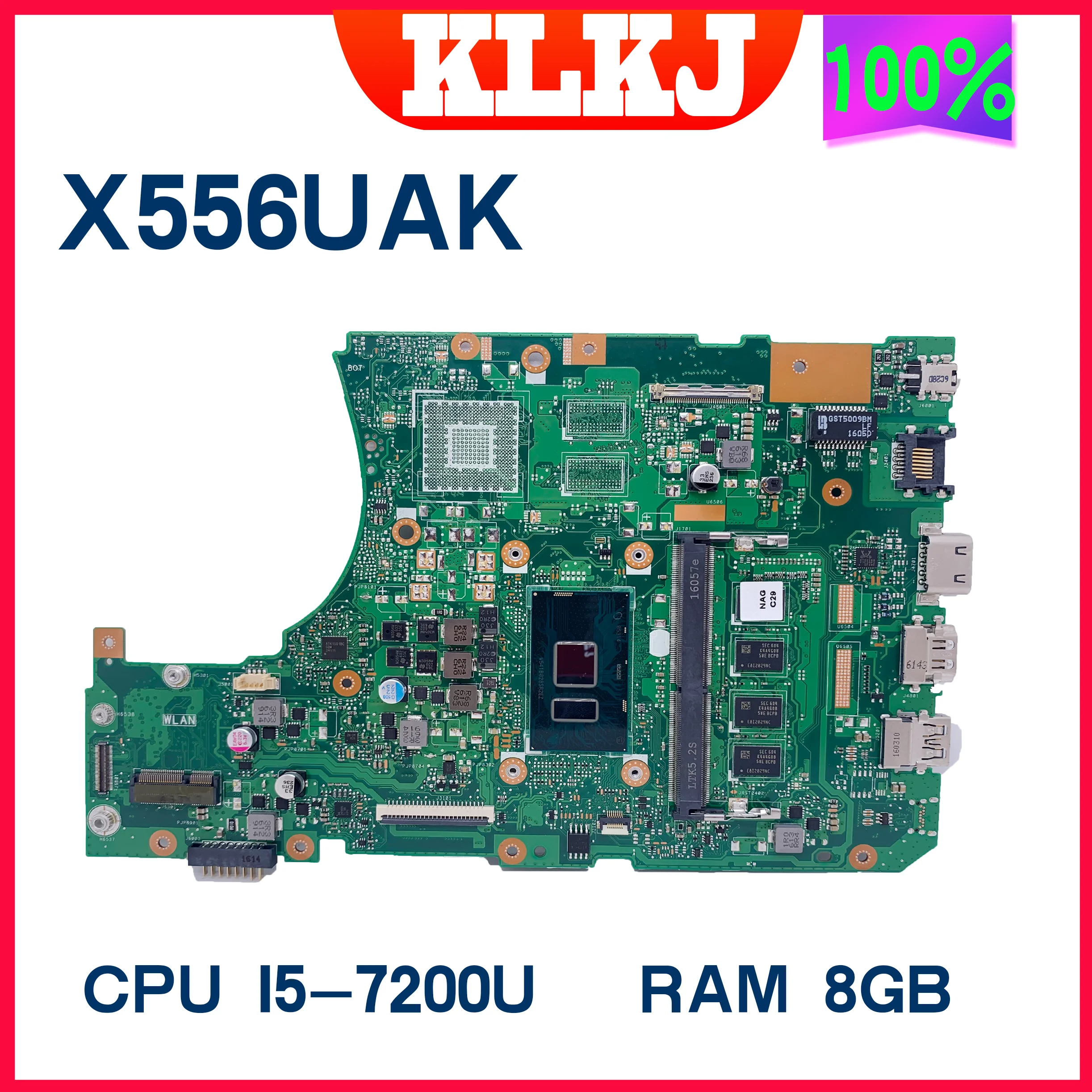 

Dinzi новая материнская плата для ноутбука X556UJ для ASUS X556UV X556UR X556UB X556U X556UQK оригинальная материнская плата 4GB-RAM I7-6500U GT920M/2G