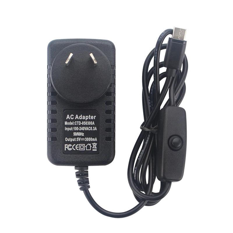 USB Type C 5V 3A Orange Pi 3B адаптер питания ВКЛ/ВЫКЛ