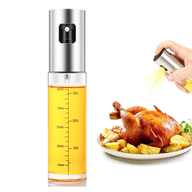 

100ML Glass Bowl BBQ Olive Oil Spray Diffuser For Kitchen Dispenser Bottle Squirt Container Vinegar Soy Sauce Fuel Injection Pot