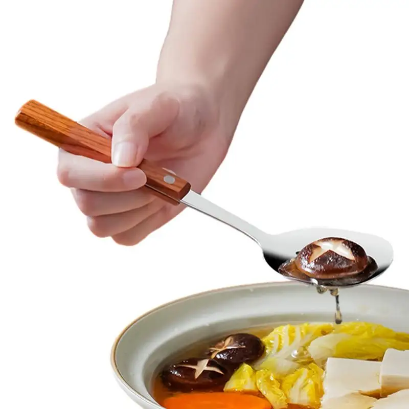 

Stainless Steel Slotted Spoon Hot Pot Soup Spoon Heavy Duty Kitchen Skimmer Frying Spoon for Mixing Serving Draining Soup Ladle