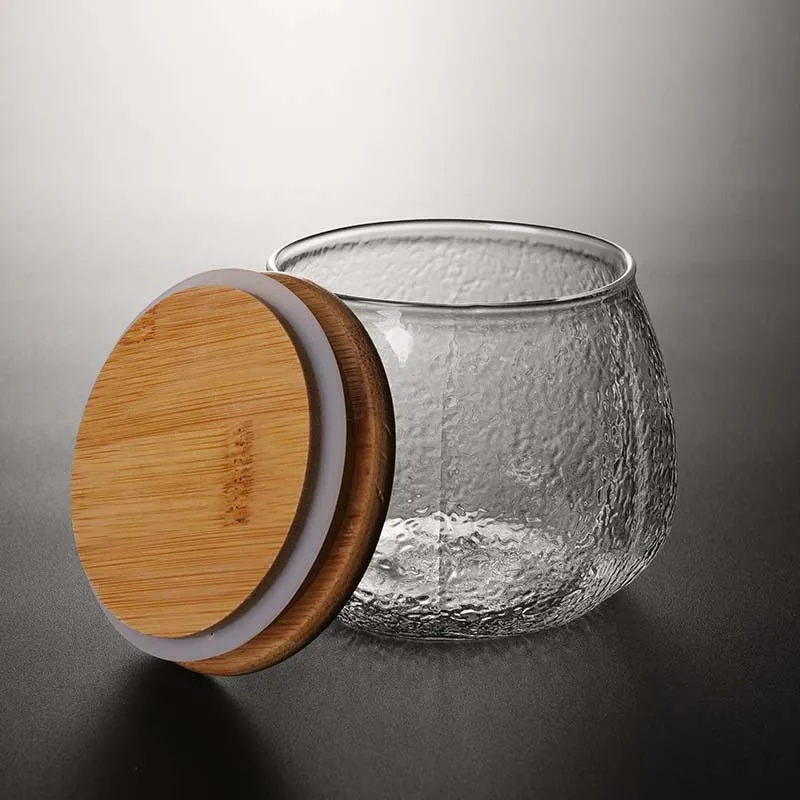Стеклянная банка для бутылок с герметичной бамбуковой деревянной крышкой
