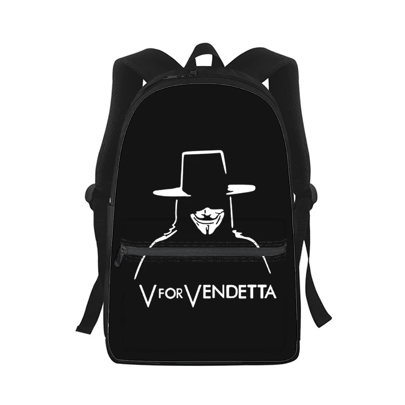 V for Vendetta Men Women Backpack 3D Print Fashion Student School Bag Laptop Backpack Kids Travel Shoulder Bag