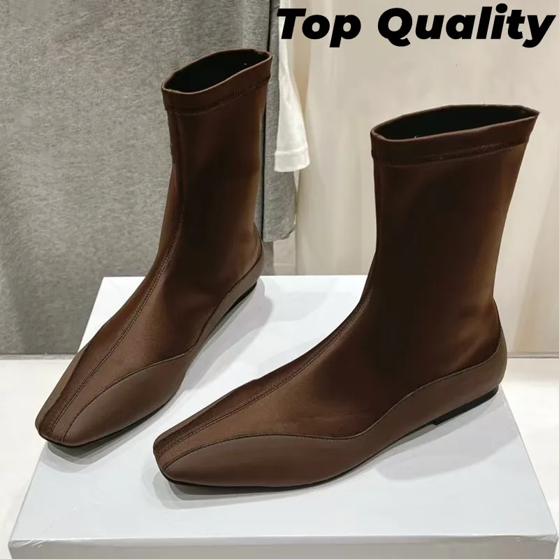 Женские классические короткие сапоги с круглым носком женские однотонные модные
