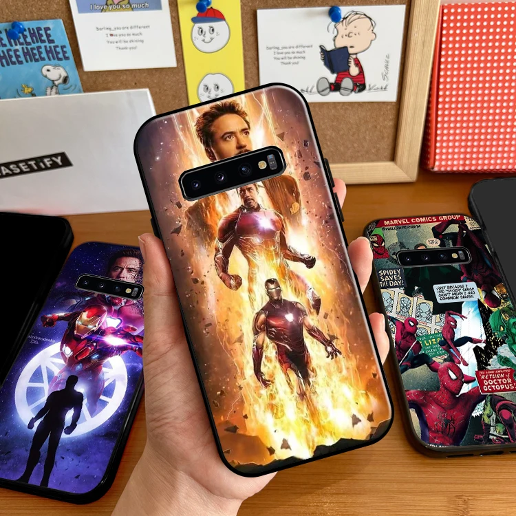 

Avengers Iron Man Spiderman Case For Samsung Galaxy S10 S9 S8 Plus Lite S10E For Samsung S10 5G Phone Case Funda Liquid Silicon