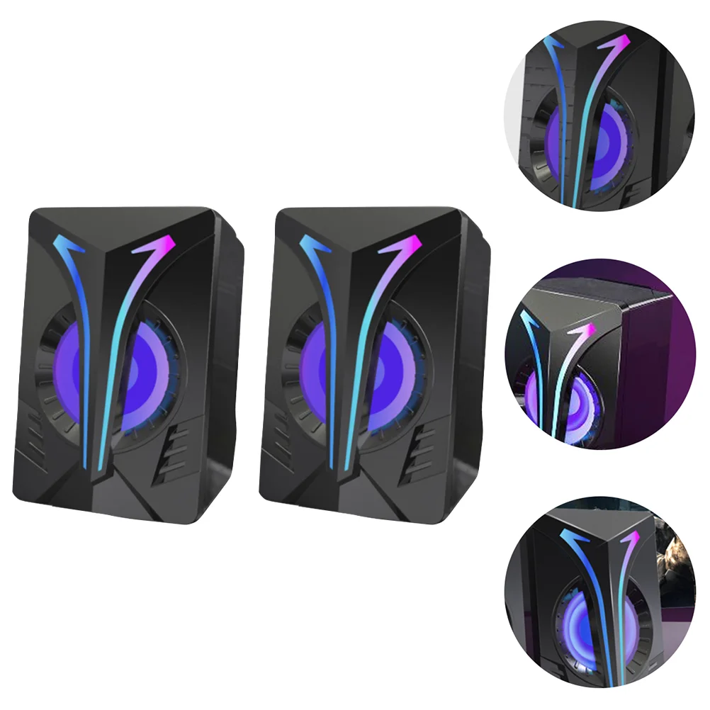 

1 Pair USB Powered RGB Light Bass Sound Box Gaming Speaker Computer Speakers Wired Speaker