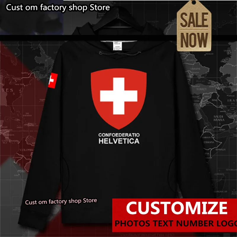 

Swiss Confederation Switzerland CHE CH Confoederatio Helvetica men hoodie pullovers hoodies sweatshirt thin nation streetwear