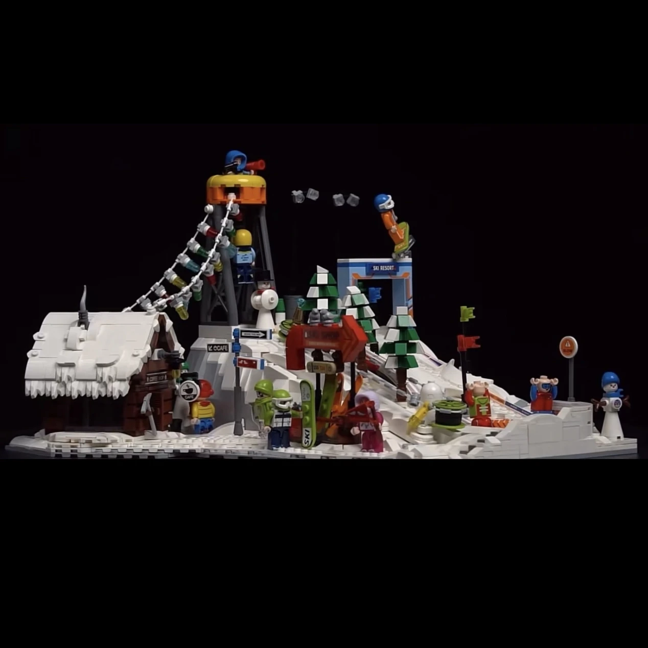 Снежный мир спорт лыжный курорт модель города улица вид магазин Электрический