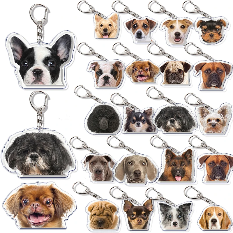 

Dog Yorkshire Terrier Pet Keychain KeyRing Key Chains Chaveiro Poodle Bulldog Llaveros for Bag Pendant Aaccessories Gift