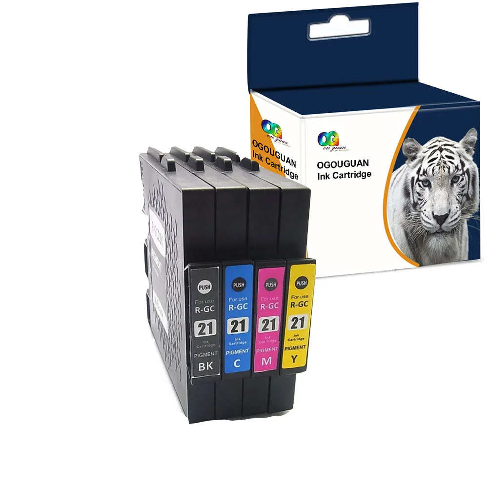 

4pcs Compatible Ink Cartridges for Ricoh GC21K GC 21K GC 21 For GX7000 GX5050N GX5000 GX3050SFN printers