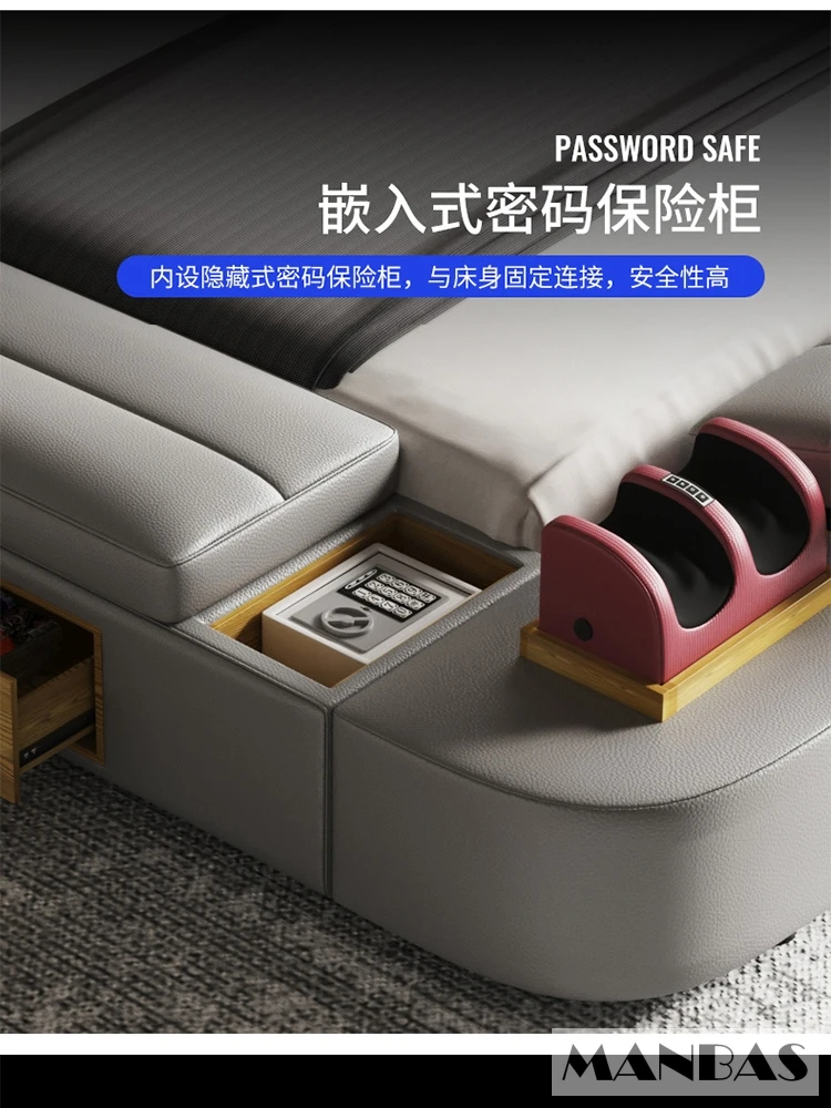 Умная кровать MANBAS Tech-превосходная многофункциональная из натуральной кожи