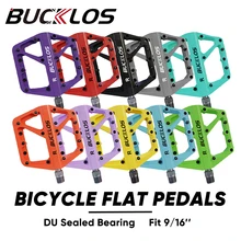 BUCKLOS Mountain Bike Pedals 9/16” Sealed Bearing Flat MTB Pedals Lightweight Nylon Fiber Road Bike Pedal Bicycle Accessories