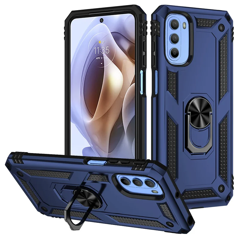 

For Motorola Moto G31 G41 Case Shockproof Armor Magnetic Car Holder Ring Phone Cases For Moto G51 G71 G 31 41 51 71 Back Cover