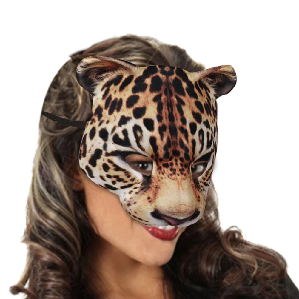 

Leopard Animal Mask Ornament Carnival Party Mask Prop Masquerade Party Leopard Mask for Bar Ball Halloween
