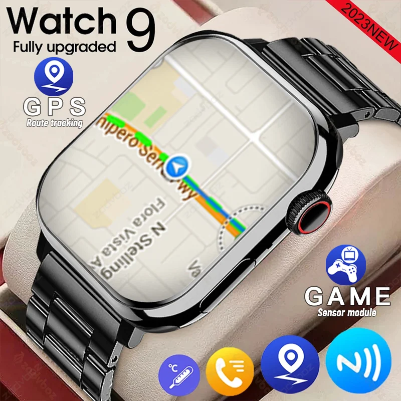 

2023 NFC часы 9 Game GPS Смарт-часы Мужские HD голосовые вызовы спортивные часы женские фитнес-часы водонепроницаемые Смарт-часы для Apple Watch