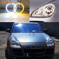 for porsche cayenne 955 9pa 2002 2006 ultra bright day light turn signal light smd led angel eyes halo rings kit car accessories