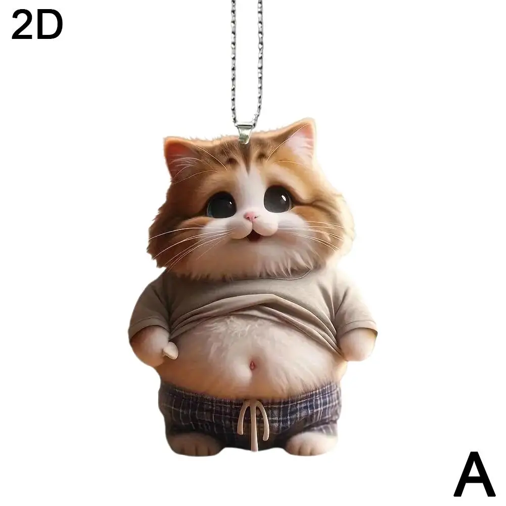 

Брелок для толстого щенка, 2D плоский акриловый мультяшный орнамент с собакой, автомобильное зеркало, рюкзаки, подвесной кулон для домашнего декора