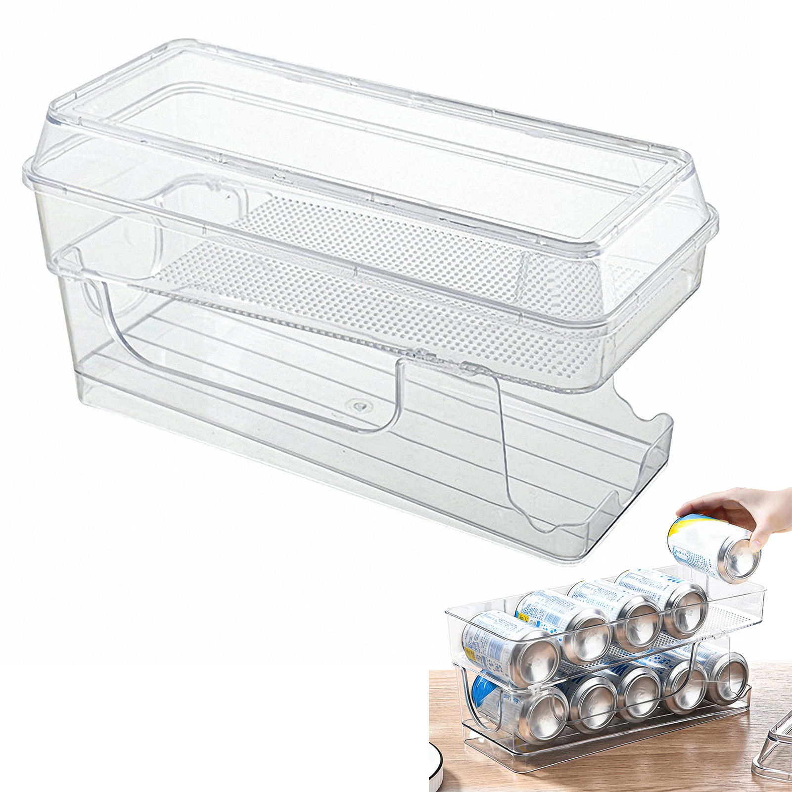 

Soda Can Organizer Soda Can Beverage Holder For Fridge Transparent Can Dispenser For Beer Soda Drink Organizer For Fridge Pantry