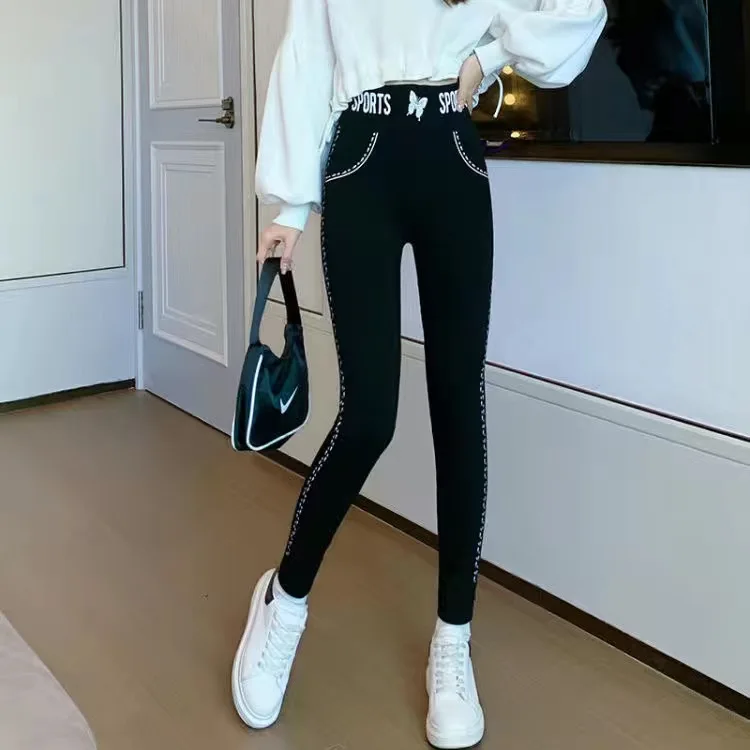 

Женские леггинсы с надписью «Sharkskin», облегающие пикантные черные леггинсы с завышенной талией, модные спортивные повседневные Леггинсы