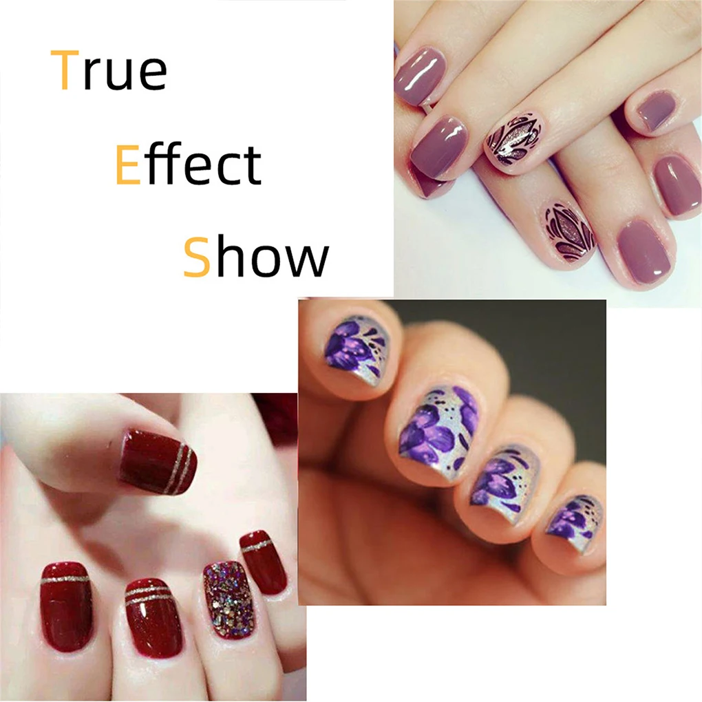 

Pack of 10 Nail Stamper Kit Silicone Reusable DIY Finger Tools Portable Random Pattern for Women Manicuring Painting Transfer