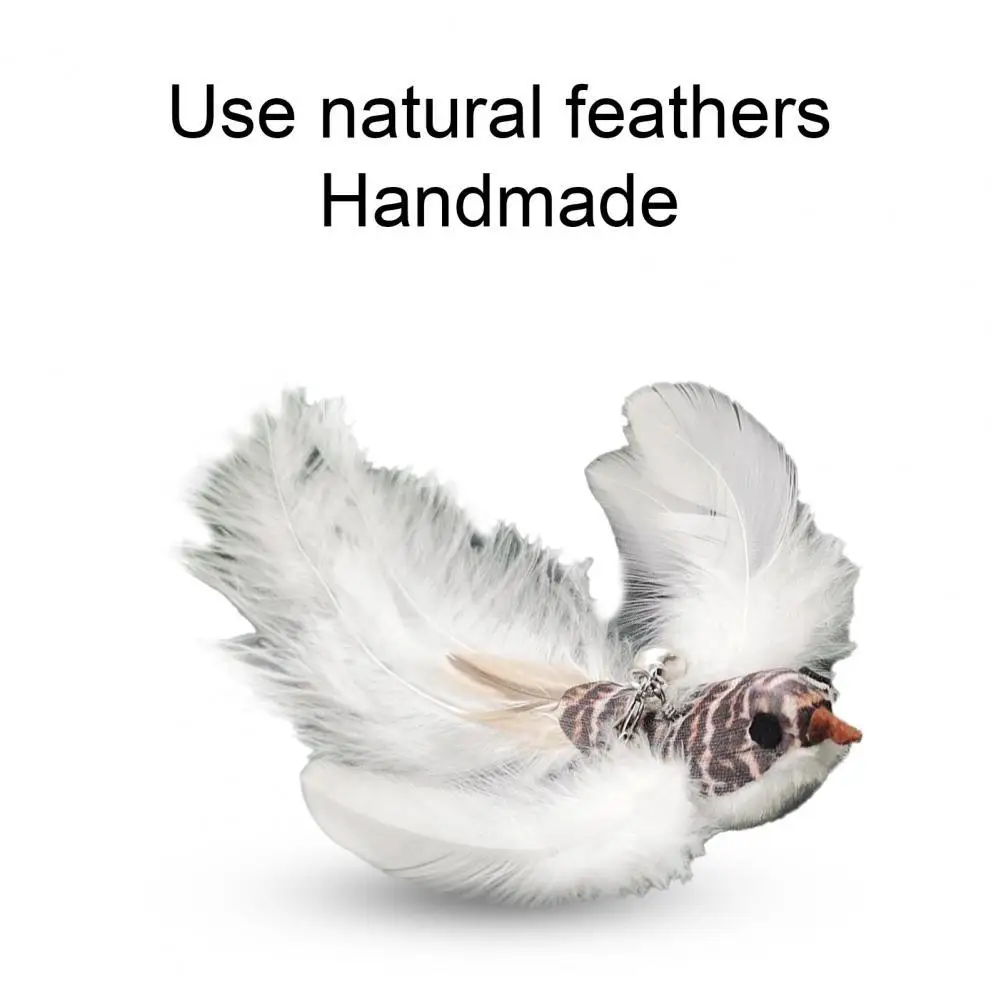 

Cat Wand Toy High Quality Cat Feather Bird Toy Refills with Ring Bell Realistic Exercise Toy Cat Teaser Toy