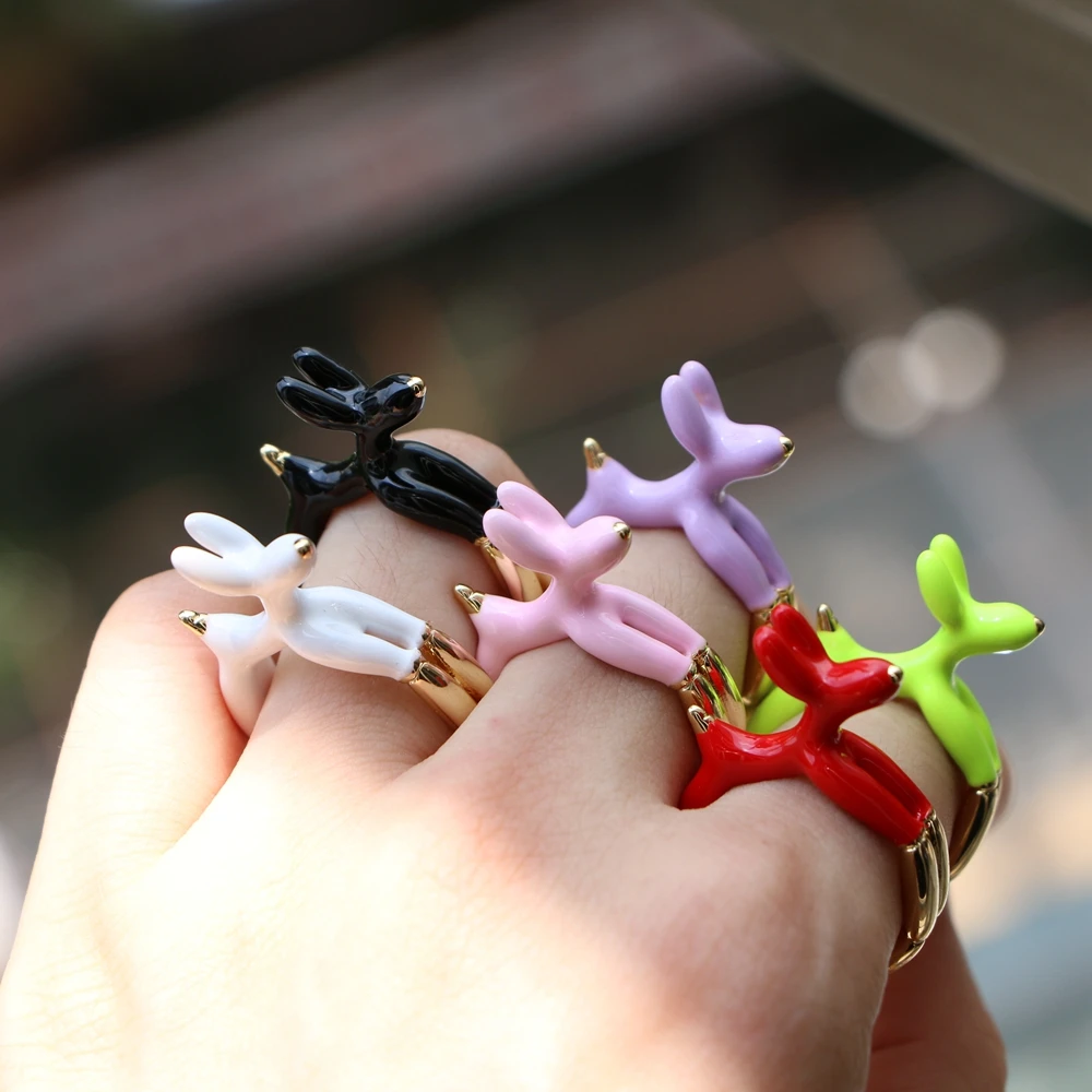 

10 шт., разноцветное регулируемое кольцо с эмалью для щенка