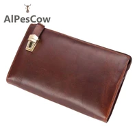 luxury designer coin pocket card holder 100 alps cowhide business foldable wallet for men genuine leather purse formal vintage