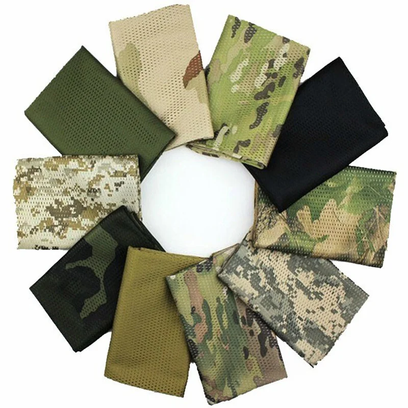 

Breathable Jungle Muffler Headband Scarves Multi Tactical Camouflage Fish Net Mesh Army Veil Cover Neckerchief Camo Outdoor Scar