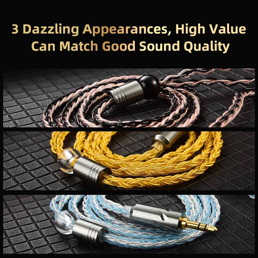 

QKZ T1 8 Core TC Silver Plated Hifi Earphone Update Cable 2Pin Connector Use For QKZ ZXN ZXD ZX3 ZXT ZX2 ZAX2 AK6-MAX