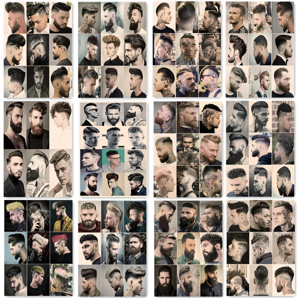 

Best Men's Hairstyles Tattoo Poster Hair Salon Signboard Vintage Kraft Paper Print Art Painting Barber Shop Wall Decor Sticker 2