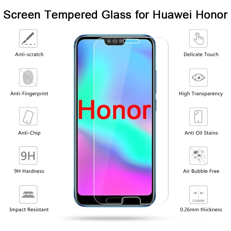 Закаленное стекло для Huawei Honor 7 8 Lite Pro Glass защита экрана смартфона телефона 9 10 20 |