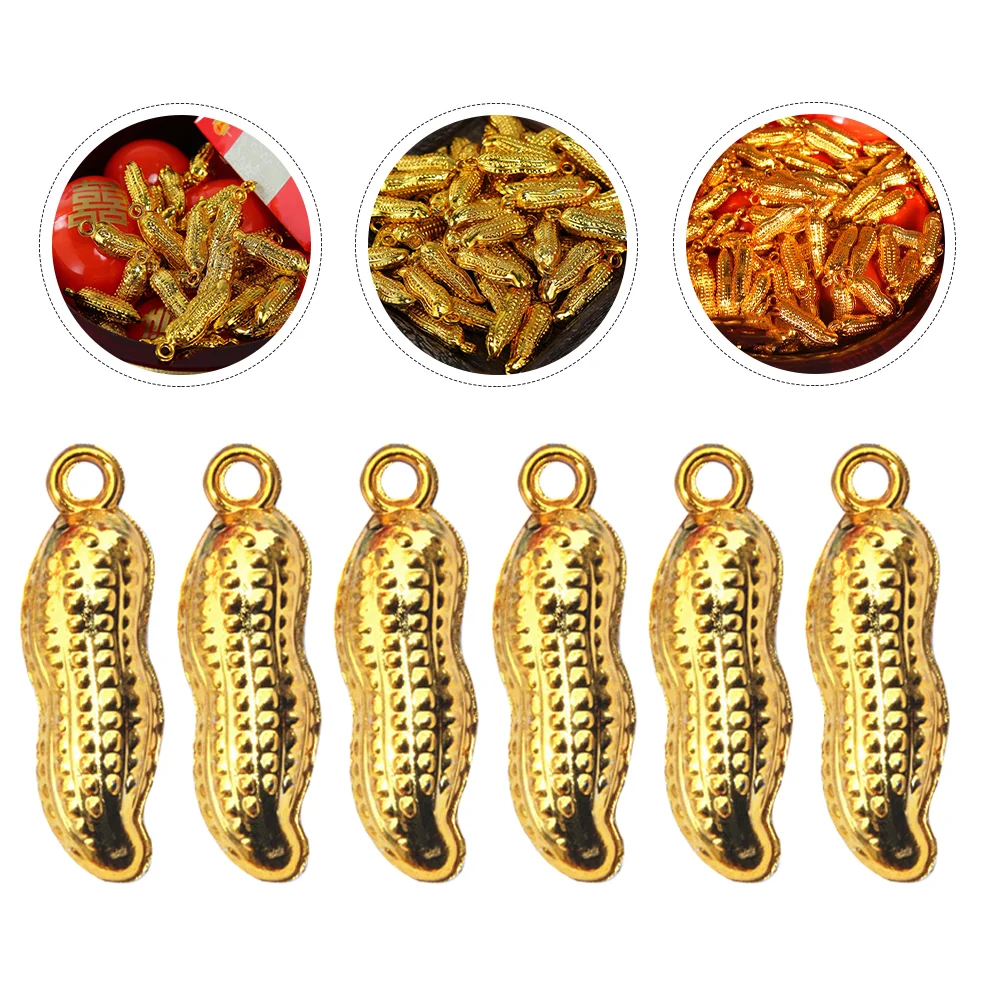 

50Pcs Prime Fine Hanging Decorations Plastic Gilding Mini Peanut for Home