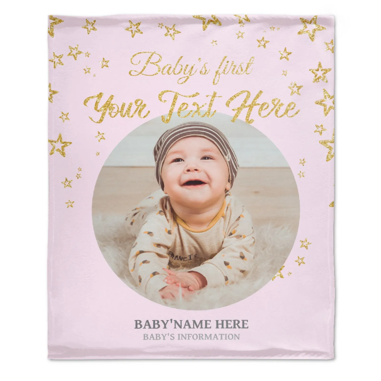 

Custom Baby Blanket Customized Gifts with Baby Name Blankets Add Picture Text Super Soft Cozy Throw Blanket Cover 40x50inch