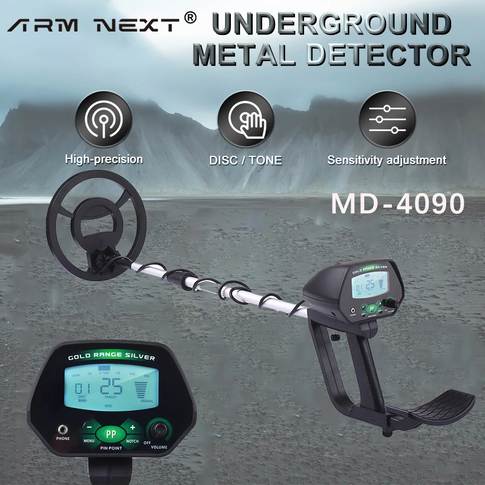 

MD-4090 Professional Metal Detector Underground Gold Detector High Accuracy Metal Finder Waterproof Search Coil Seeker Treasure