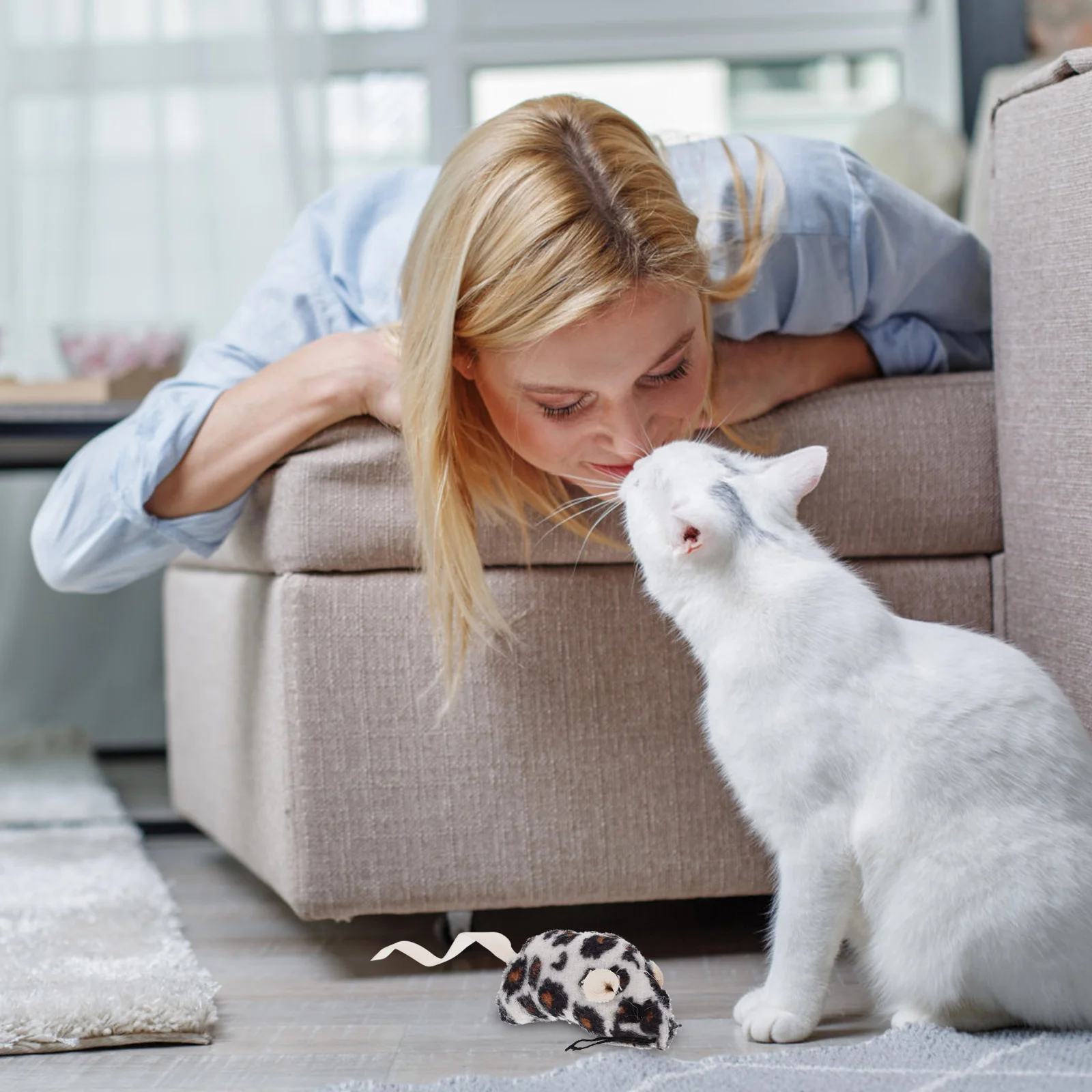 

5 Pcs Toys Mouse Cat Vocalize Chew For Cats Plush Mice Interactive Biting