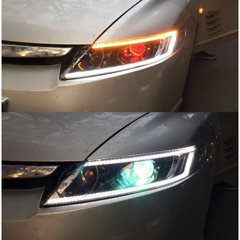 Для Honda Civic фары 2006-2011 светодиодные DRL Hid би ксеноновые автоаксессуары фара